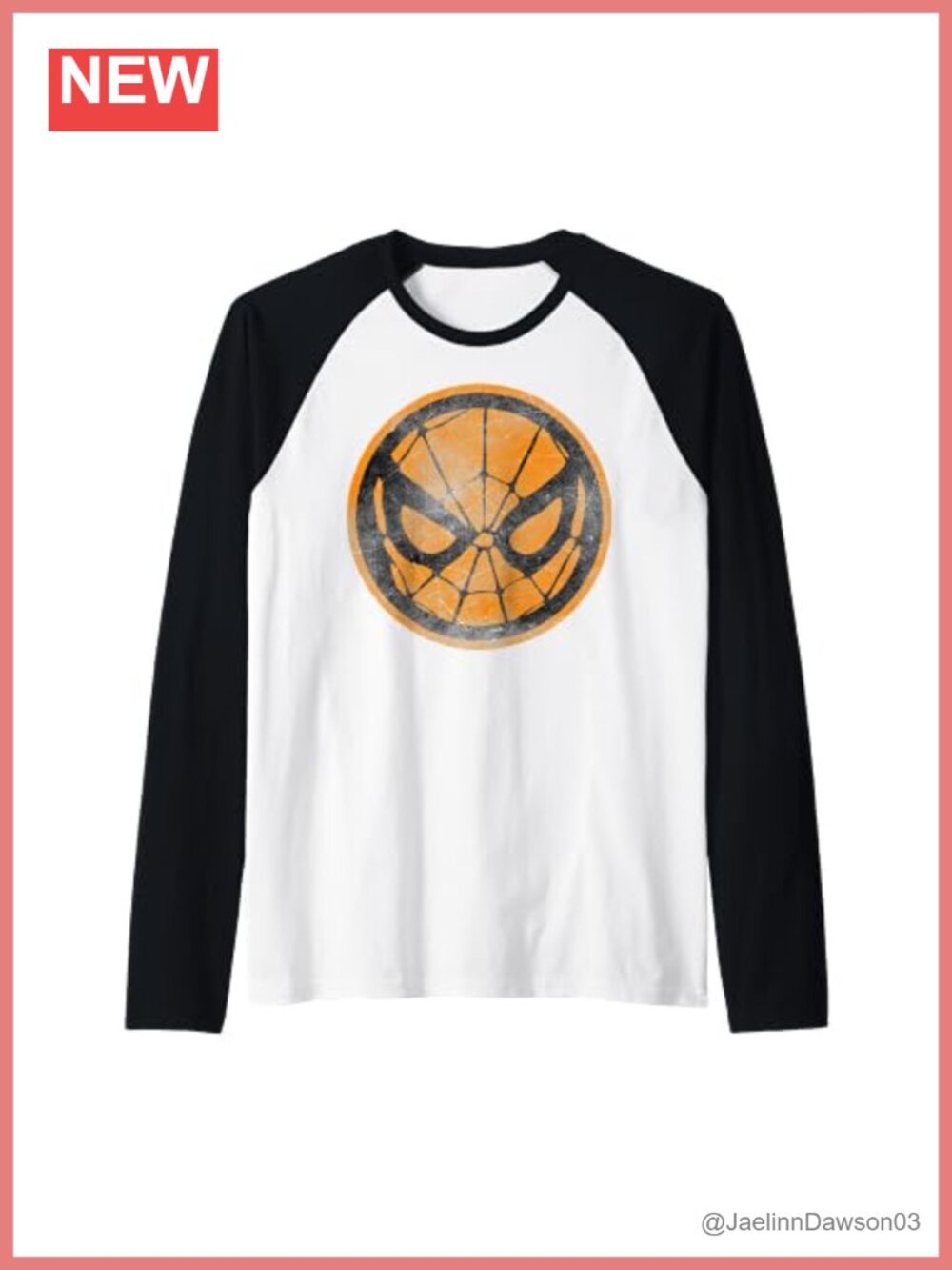 Marvel Comics Halloween Spider-Man Distressed Raglan Baseball Tee